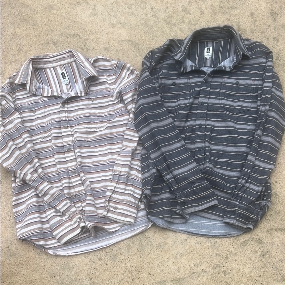 HOWE No. 65 Bundle of Striped Long Sleeve Button up Shirts Size M